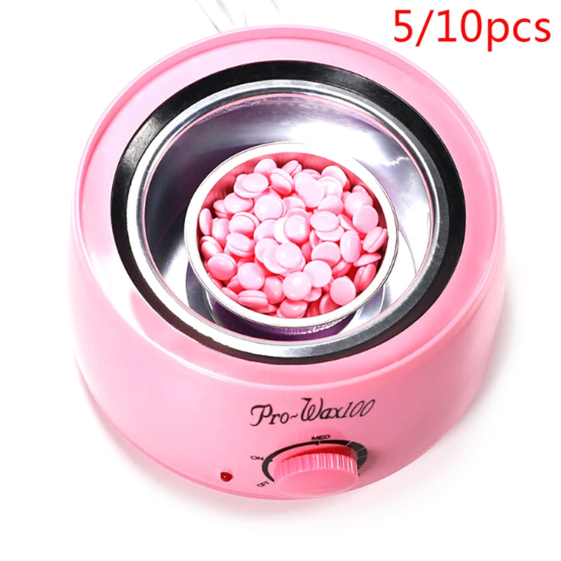 

5/10pcs Golden Aluminum Foil Bowl Wax Bean Melting Wax Bowl Pink Round Shape Hair Removal Tool Container