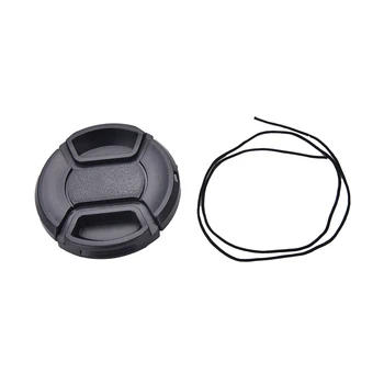 

New Durable 52 Mm Camera Front Lens Cap Center Snap On Lens Cap For Nikon + Leash