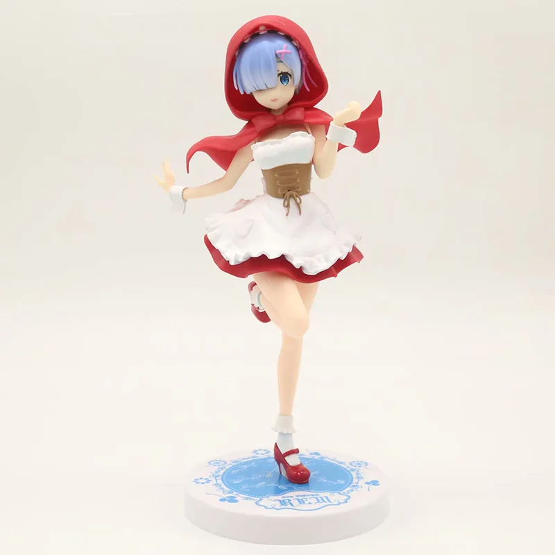 22CM Japanese anime figure ReLife in a different world from zero RamRem red hat action figure collectible model toys for boys (2)