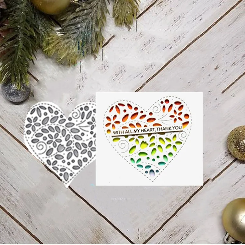 

Metal Cutting Dies Hollow Filigree Heart For DIY Scrapbooking Crafts Embossing Paper Cards Making New Cut Dies for 2019