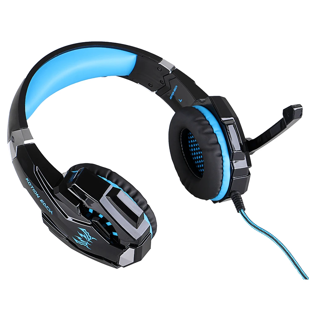Игровые наушники KOTION G9000 3 5 мм шлем стерео гарнитура с микрофоном светодиодный