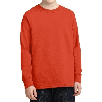 Port & Company PC54YLS Mens Youth Long Sleeve Core Cotton Tees Orange - Extra Small (1)