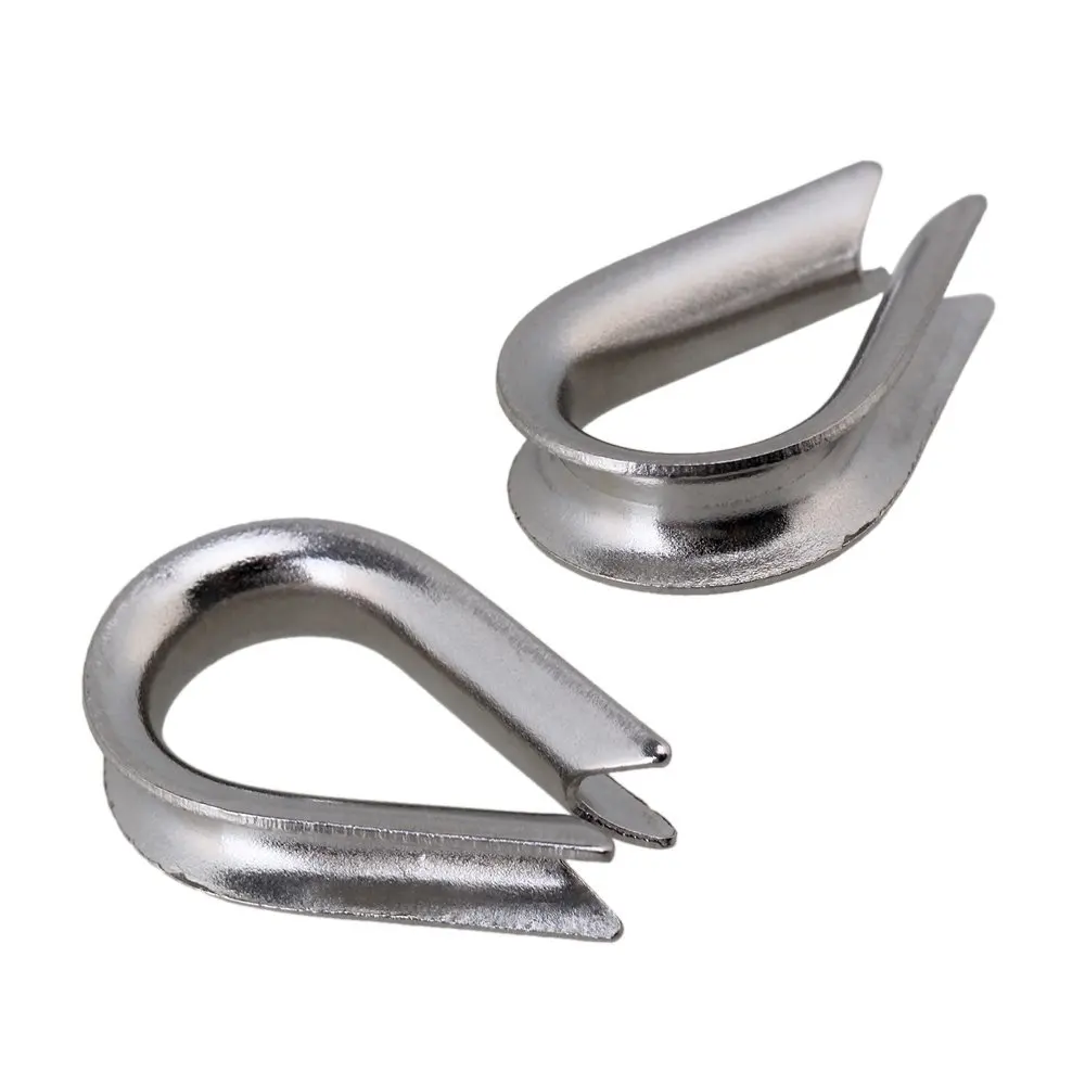 50Pcs-Silver-Tone-M4-304-Stainless-Steel-Galvanized-Wire-Cable-Rope-Thimble-Winch-Wire-Loop