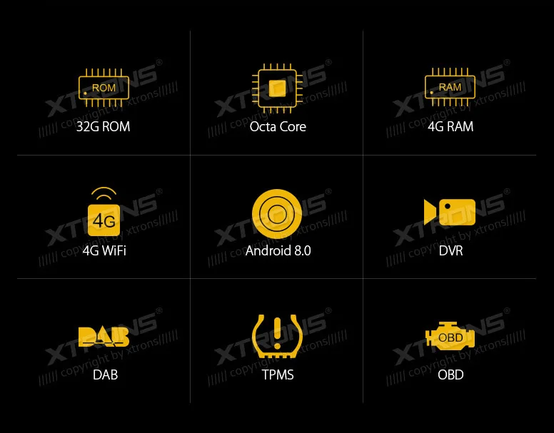 Top XTRONS 2 Din Universal Radio Audio 6.95" Android 8.0 Octa Core Car Stereo DVD Player Steering Wheel GPS Navigation 4G DAB+OBD2 3
