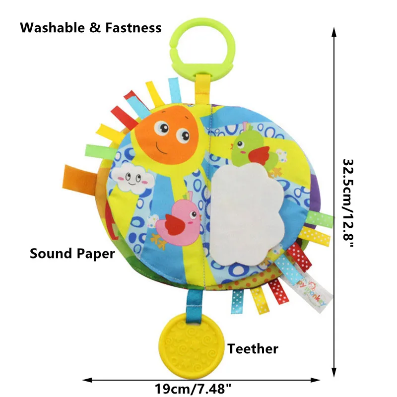 Детские развивающие игрушки, тканевая книга, шуршащая раскраска, Игрушки для раннего обучения детей, игрушки для малышей 0, 12, 24 месяцев, подвесные детские игрушки