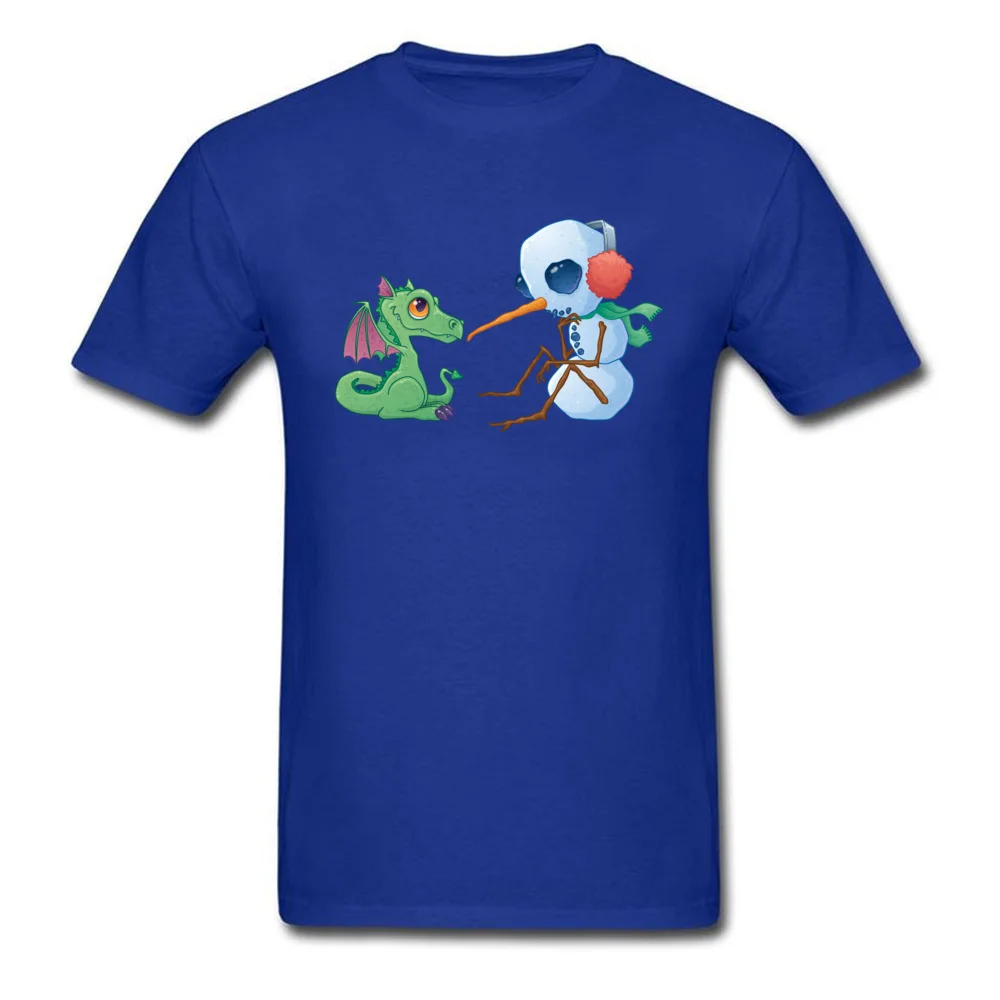Brand New Men T-Shirt Crew Neck Short Sleeve 100% Cotton Fabric Snowman and Dragon Tops Shirt Europe T-Shirt Top Quality Snowman and Dragon blue