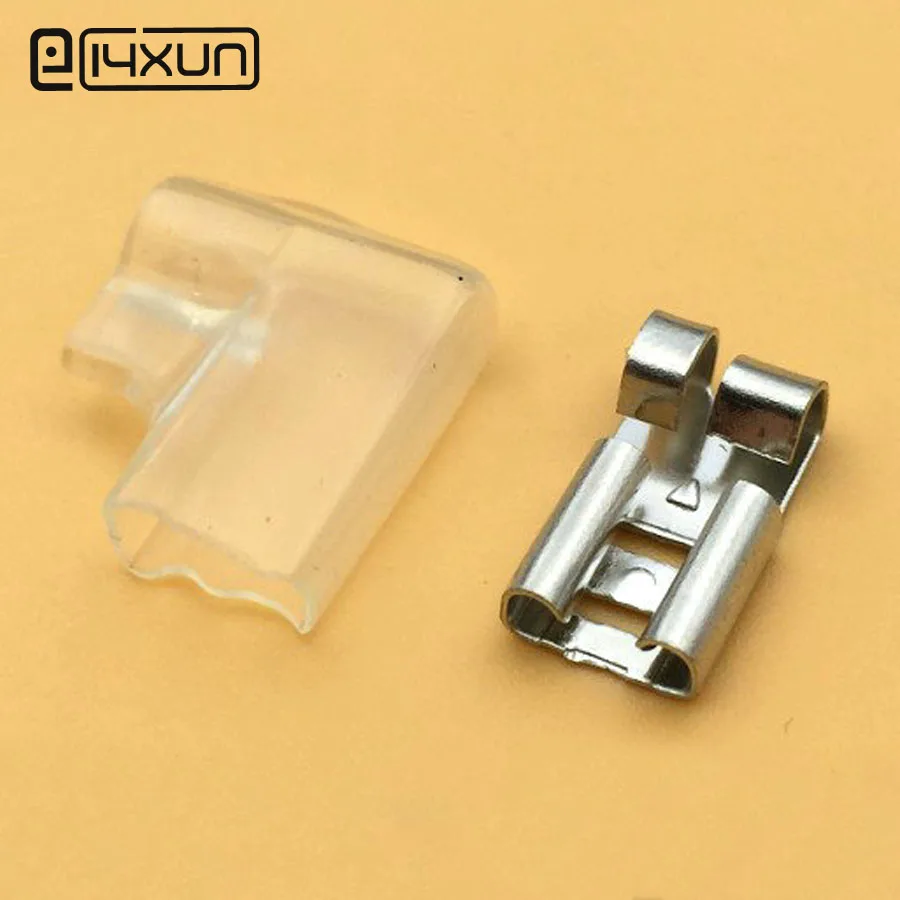 

20pcs 6.3 Plug-in Flag Welding Terminals L Shape 6.3mm Copper Male Crimp Terminals for 0.5-2mm2 Cable