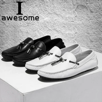 

Luxury Brand Genuine Leather Boat Shoes Men flats 2018 New Men Casual Shoes High Quality Men Loafers Moccasin Driving Shoes