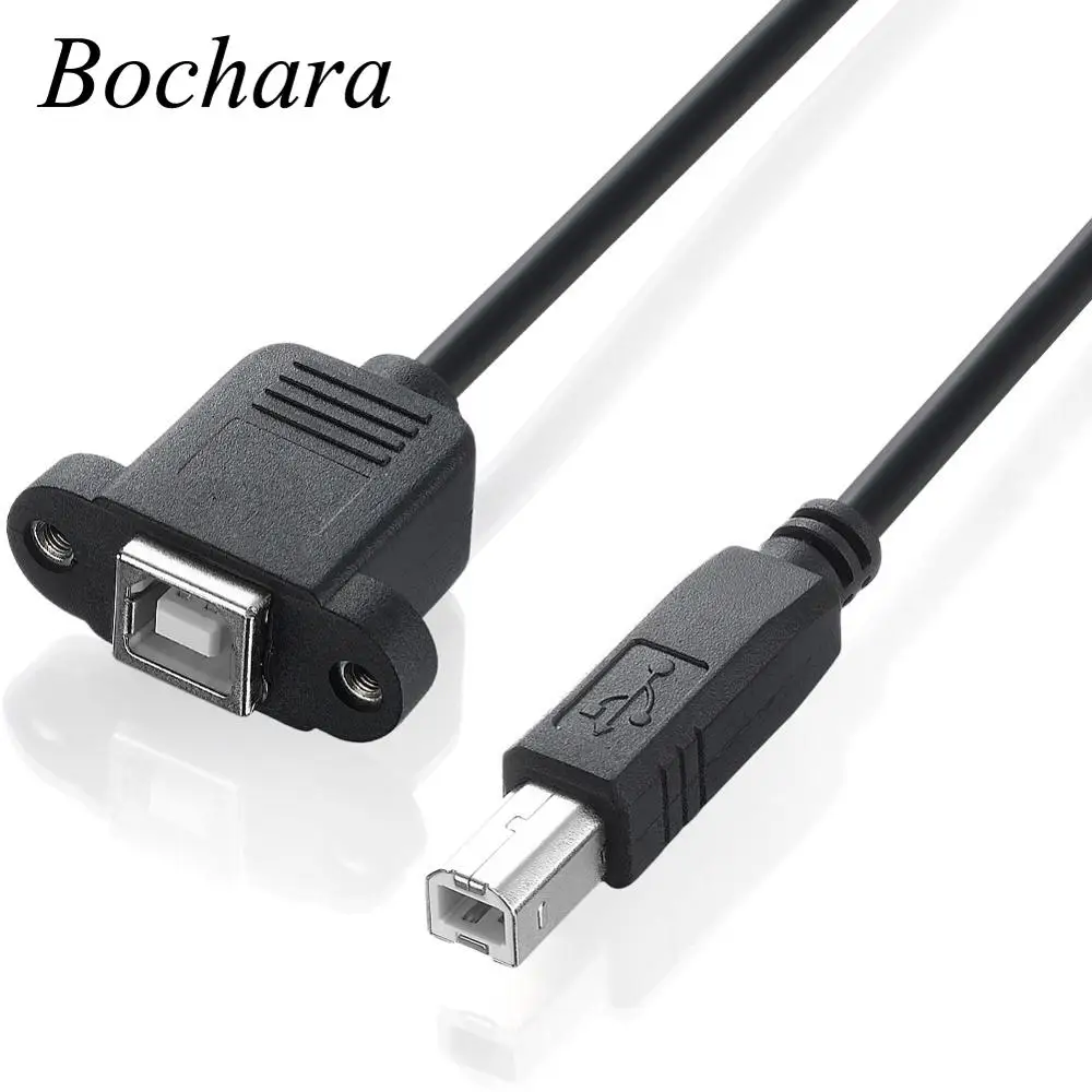 Bochara USB 2,0 Тип B штекер типа B Женский принтер удлинитель с винт крепления панели отверстие 30 см 50 см 100 см