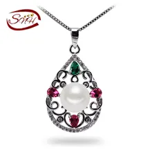 SNH100 % Natural Perla Colgante Para Las Mujeres colorido Collar de Perlas de Agua Dulce de La Joyería