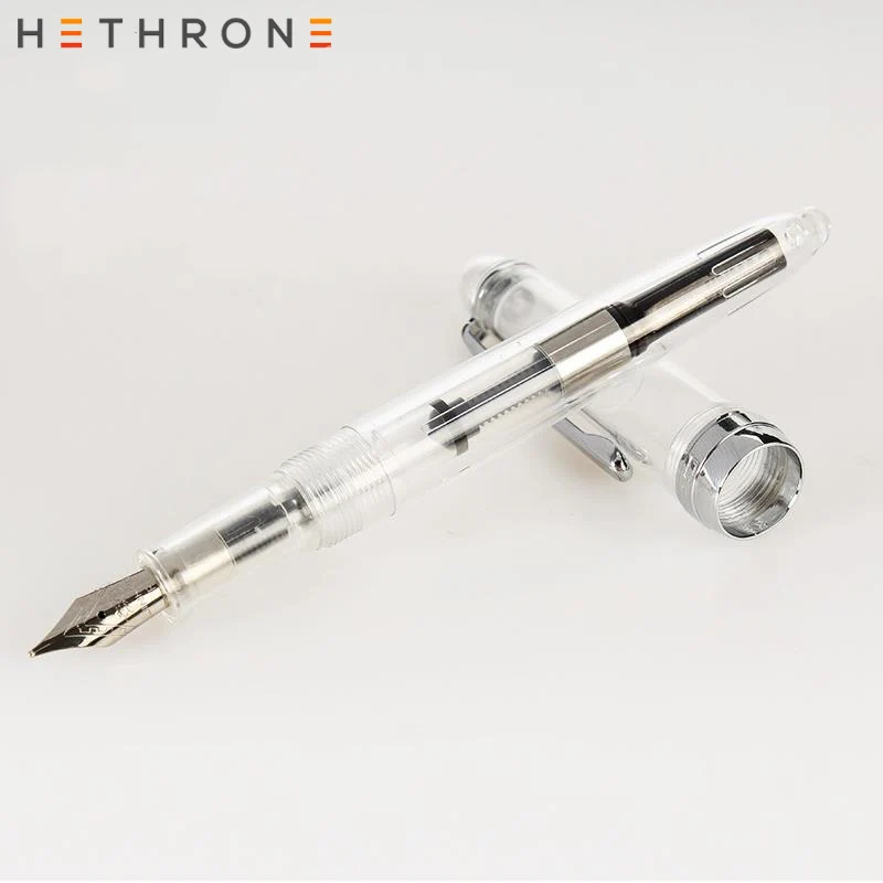 Hethrone новые перьевые ручки 992 прозрачный белый цвет Спираль Круглый корпус офисный студенческий тонкий перьевая Ручка pluma fuente