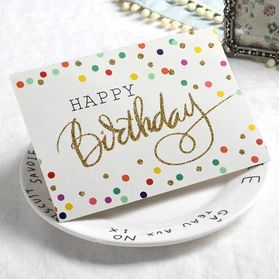 Glitter Happy Birthday Greeting Cards Birthday Party Banner Gift Message Happy Birthday Cards Cards Invitations Aliexpress