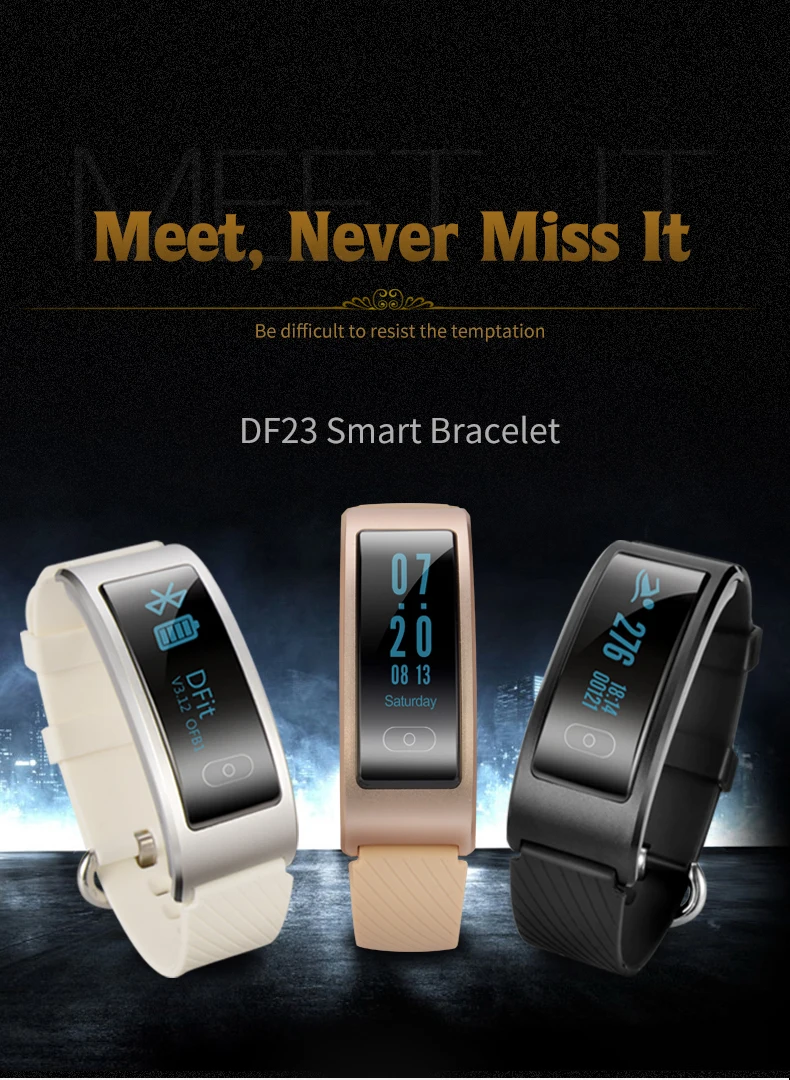 DF23 Smart Band Heart Rate Monitor Smartband Waterproof Swimming Intelligent Clock Watch Sport Bracelet For Huawei