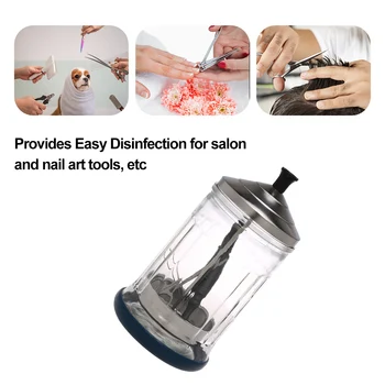 

Salon Barber Disinfection Jar Container Sterilizer Cup Disinfecting Jar Disinfection Salon Hair Manicure Tools Barber Supplies