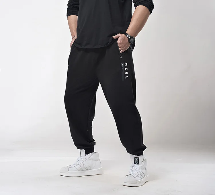 Плюс размер 3XL 4XL 5XL 6XL 7XL может 150 кг мужские эластичные талии полная длина брюки 4-7