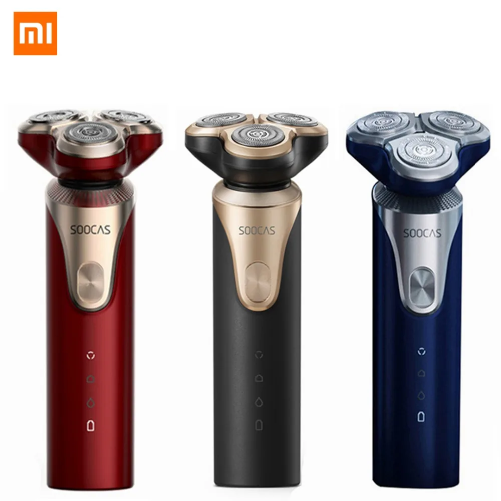 

New Xiaomi Mijia SOOCAS S3 Electric Shaver 3 Cutter Head Dry Wet Shaving Wireless USB Rechargeable Waterproof Men Washable Razor