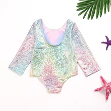 Новинка; купальный костюм для маленьких девочек; градиентный купальник с узором комбинезон; коллекция года; милая пляжная одежда для девочек;#40