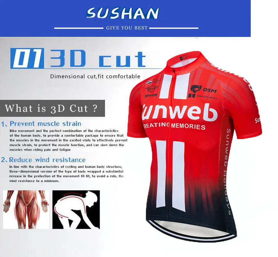 2020 RED SUNWEB pro Cycling wear Bike jersey Quick Dry Bicycle clothing mens 