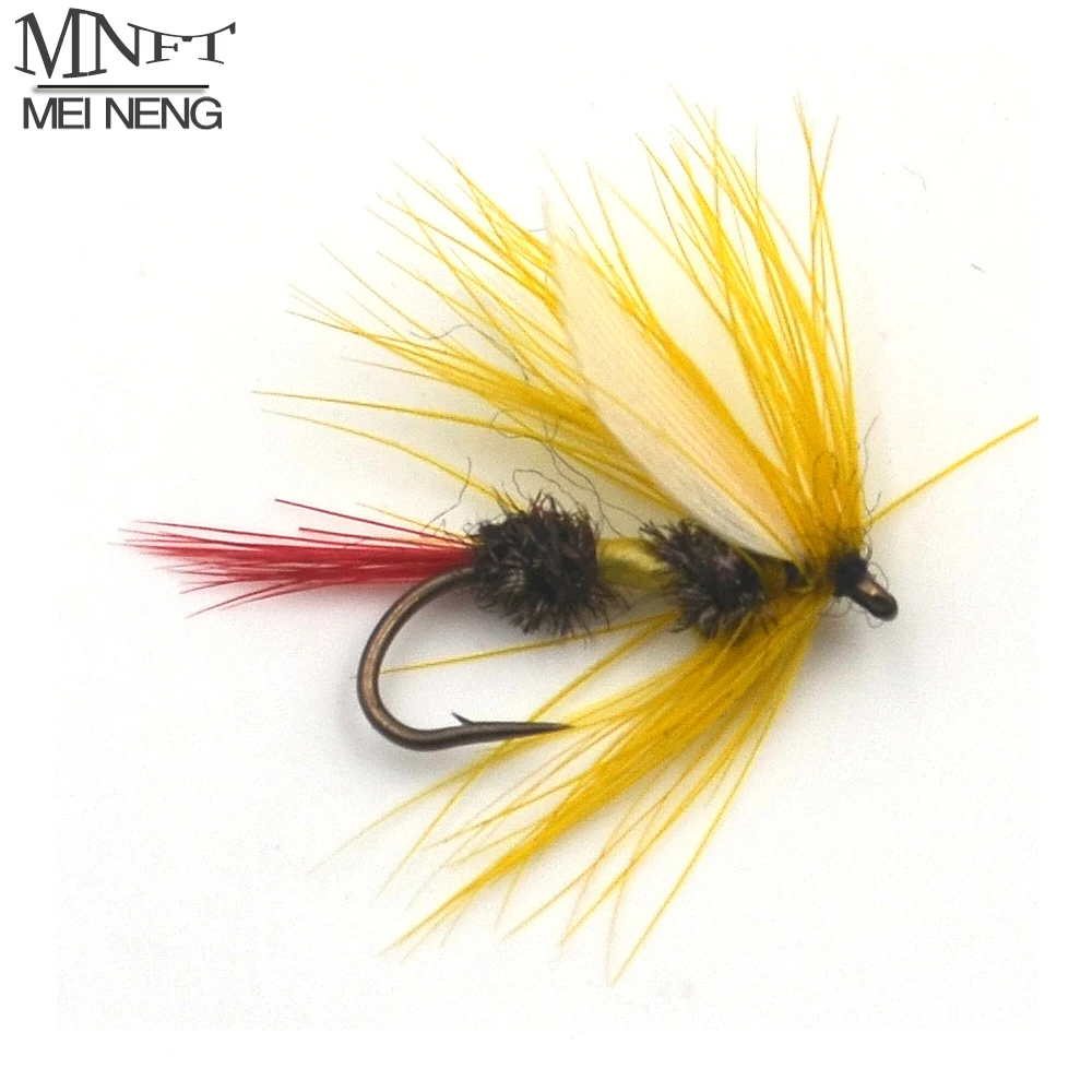 MNFT 10PCS 10 # Yellow Color White Wing Royal Wulff Coachman Fly Bass Trout Perch Fly Fishing Flies