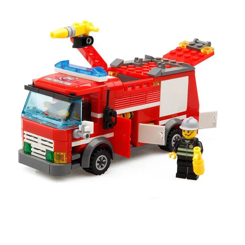 KAZI 206pcs Fire Truck Building Blocks Firefighter font b Toys b font Bricks city Educational DIY