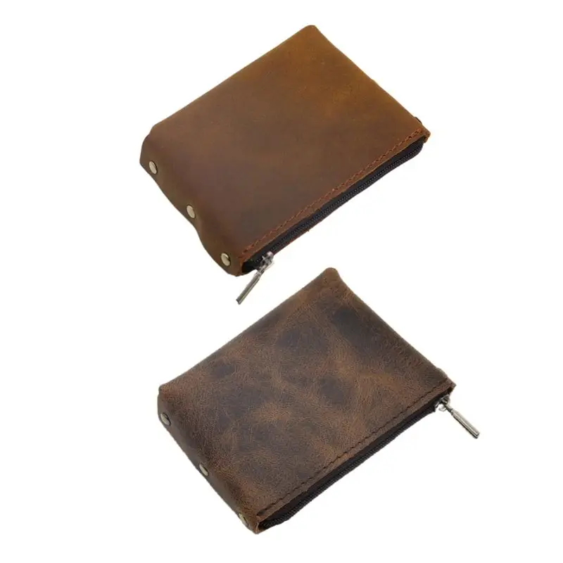 10x7.5x2cm Women Men Leather Mini Coin Change Purse Wallet Case Organizer Pocket Zipper Small ...