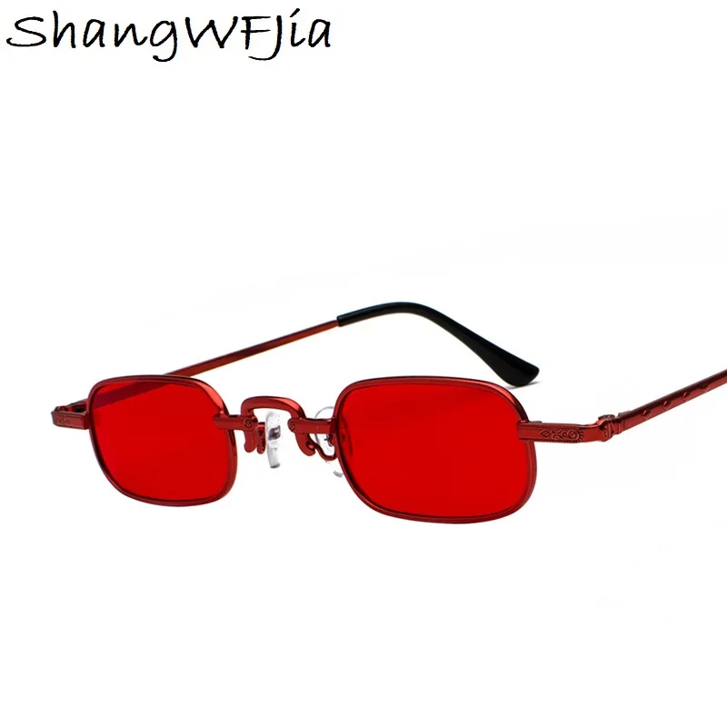 

2019 Metal Frame Women Square Sunglasses Cute Sexy Brand Designer Small Retro Small Frame Red Sun Glasses Oculos De Sol Gafas