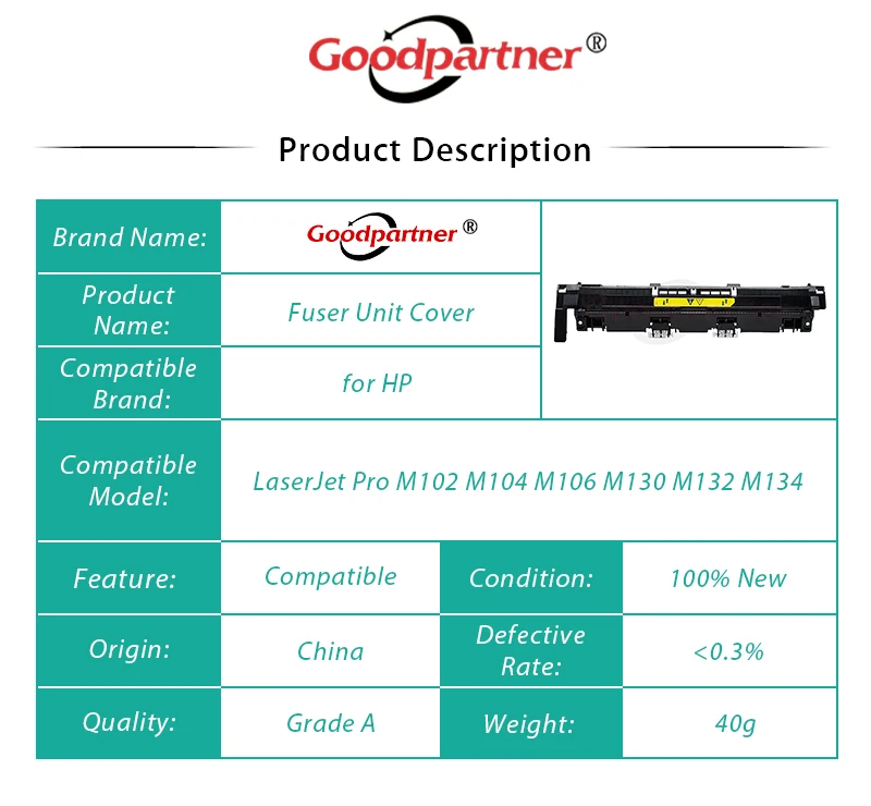 Tampa do Fusor para hp Laserjet Pro M101 M102 M103 M104 M106 M129 M130 M131 M132 M133 M134 1x Rm2-1652-000 Rm2-6948 Rm2-6963 - Imagem 6