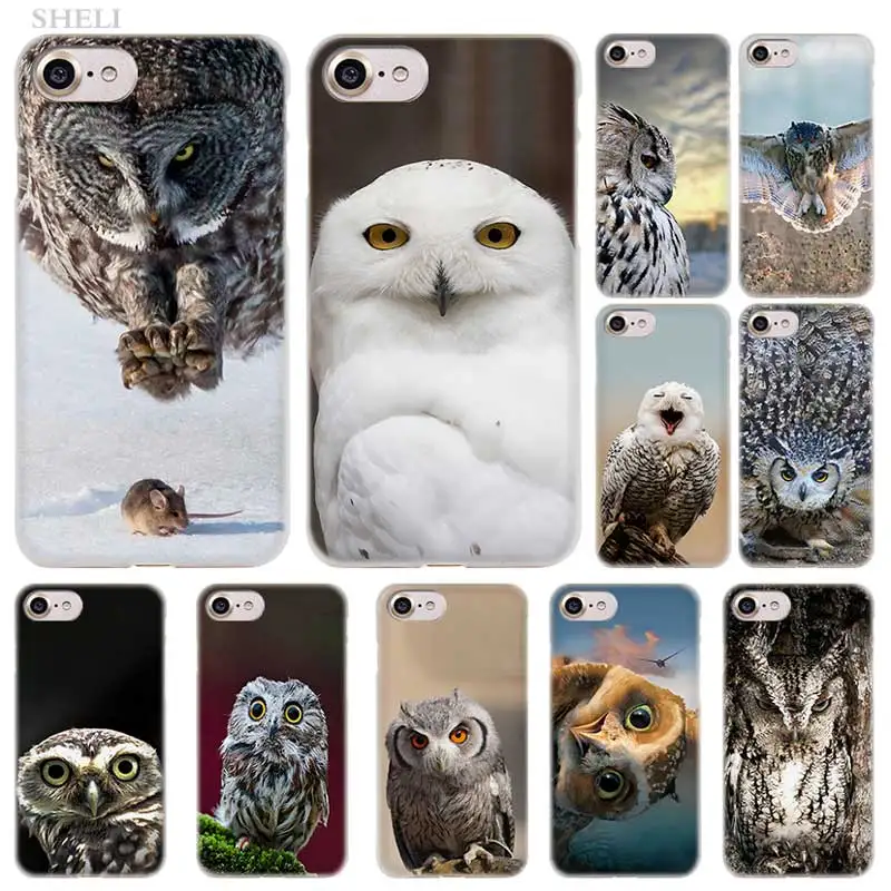 

SHELI Snowy Owl Fashionable transparent Case Cover for iPhone XS Max XR X 4 4s 5c 5s SE 6 6s 7 8 Plus