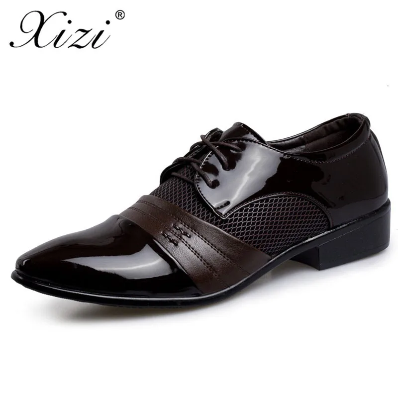 

XIZI Oxford Shoes For Men Flats Shoes PU Leather Business British style Lace up Brown Black Men Dress Shoes Men leather shoes