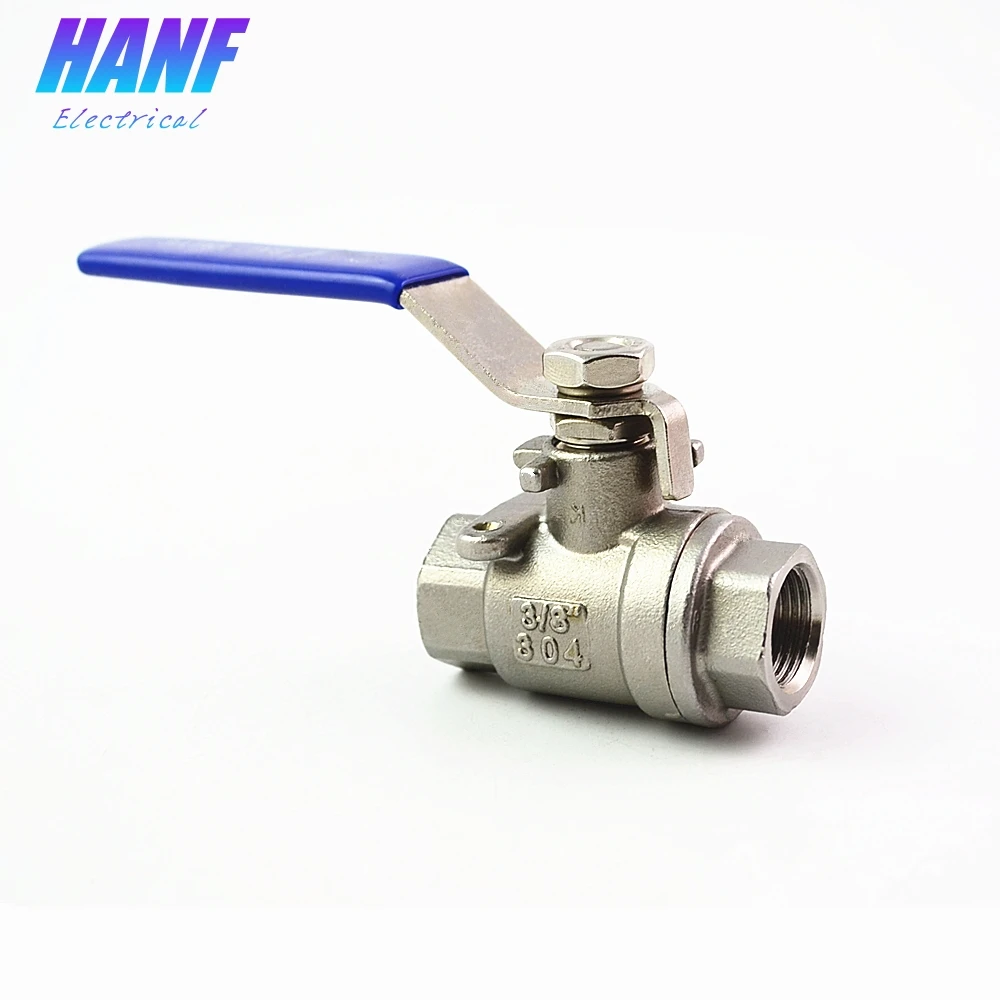 1pcs 3/8" DN10 Two Piece Ball Valve Female Thread BSPT 304 Stainless