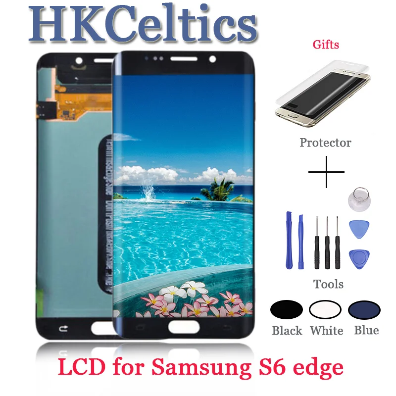5 шт. Amoled для Samsung Galaxy S6 Edge G925 G925F G925A ЖК дисплей с рамкой сенсорный экран дигитайзер