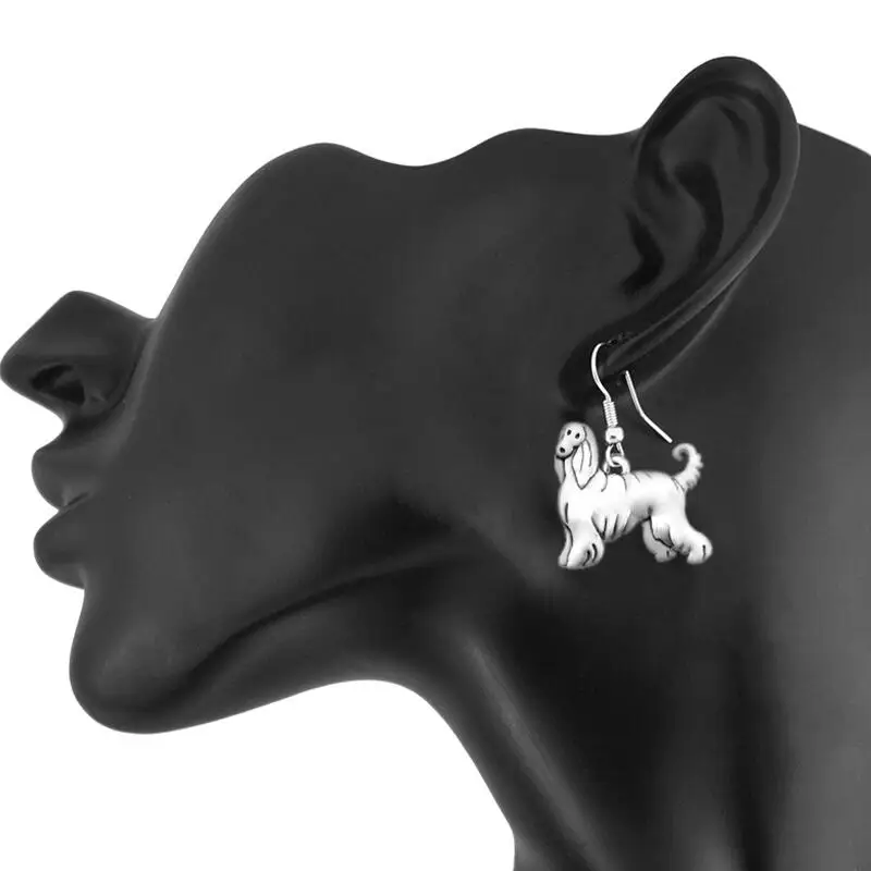 Винтажные серьги подвески Boho Afghan Hound Brincos богемные большие с собачкой для женщин и
