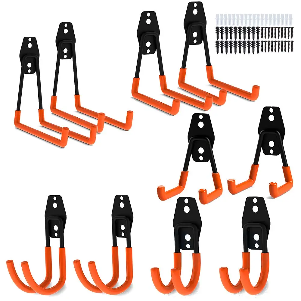 Heavy Duty Wall Garage Storage Utility Double Hooks for Organizing Power Tools W