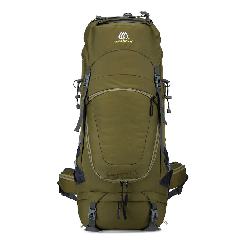 Унисекс 80L водонепроницаемый мужской рюкзак, дорожная сумка, спортивная сумка, рюкзак для кемпинга, альпинизма, пешего туризма, альпинизма для мужчин - Цвет: Армейский зеленый