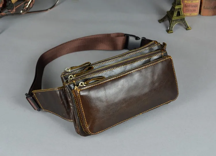 Sacos de cintura de couro genuíno do