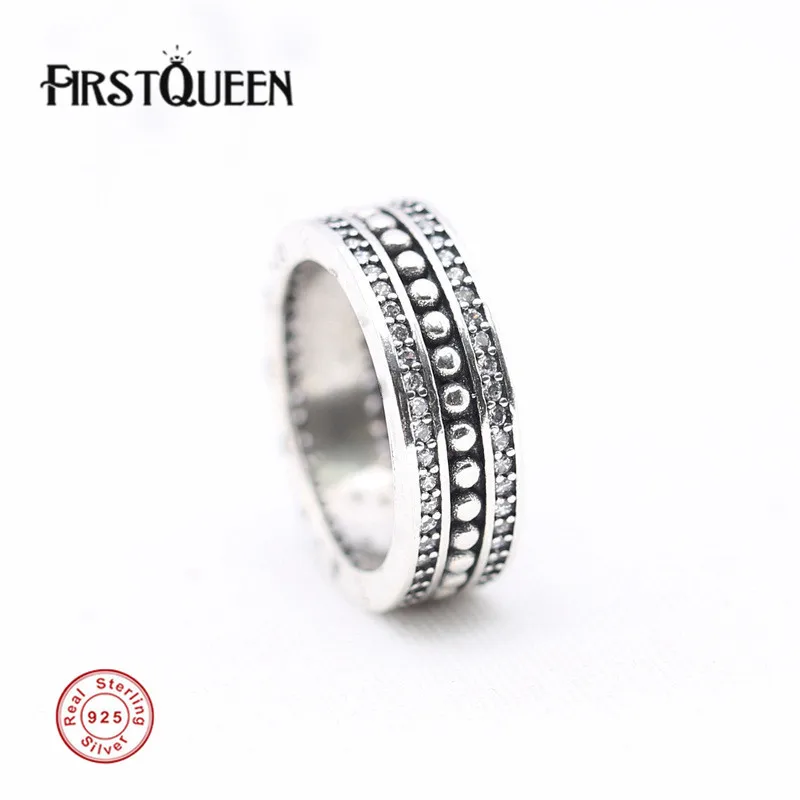 

FirstQueen Anel Famous Brand Forever P-Ring with Clear Cz anillos de plata 925 Dropshipping For Jewelry Making