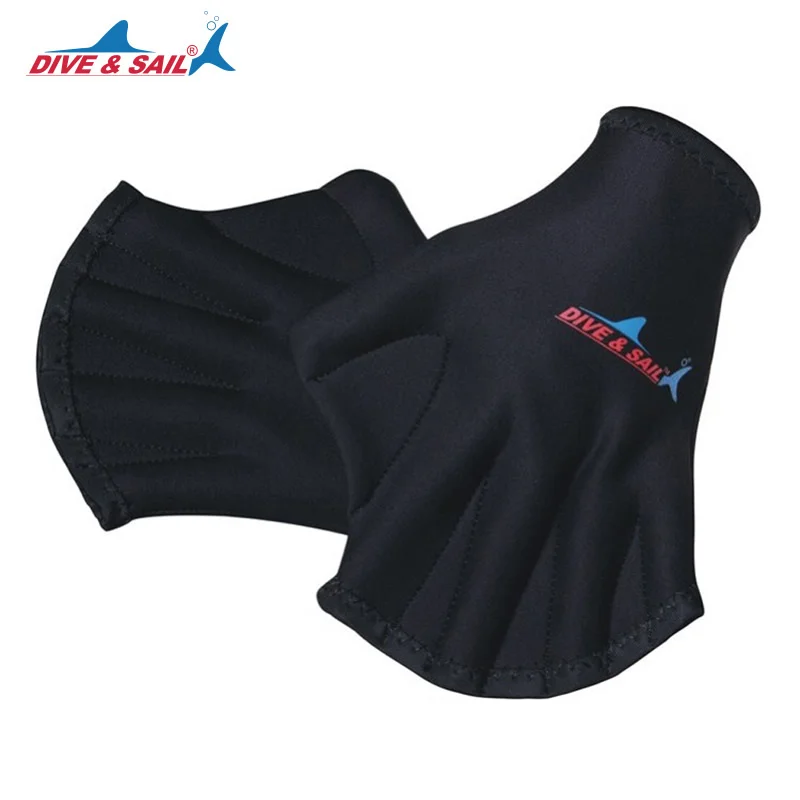 

DIVE&SAIL 2mm Neoprene Adults Swimming Webbed Gloves Swimming Paddles Black