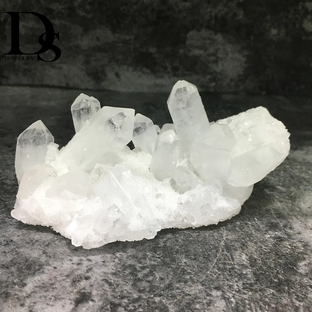 Natural White Clear Quartz Druzy Crystal Cluster Healing Reiki Stone Specimen 