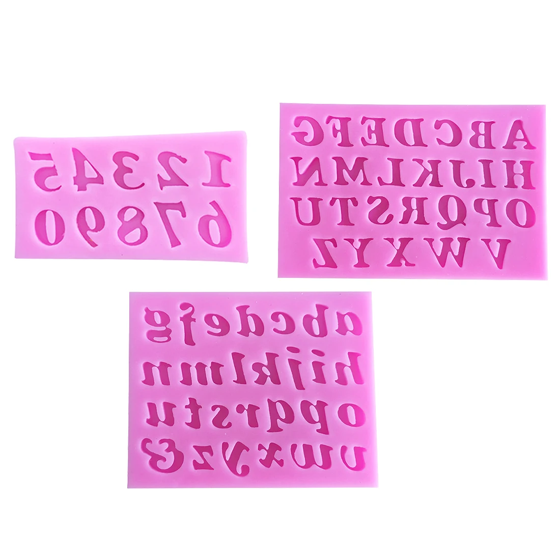 

Pastry Tools 3PCS/Set Silicone Soap Mold English Letters Number Shape Fondant Cake Chocolate Mold Cake Decorating Tools Baking