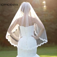Новое поступление, свадебная вуаль velo novia, белая слоновая кость, свадебная вуаль, свадебные аксессуары, сексуальные кружевные края, vestido de noiva schleier sluier