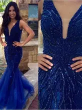 Nixe-abschlussball 2016 V-ausschnitt Sleeveless Zipper Bodenlangen Tüll und Kristall Perlen 2016 Party Formale