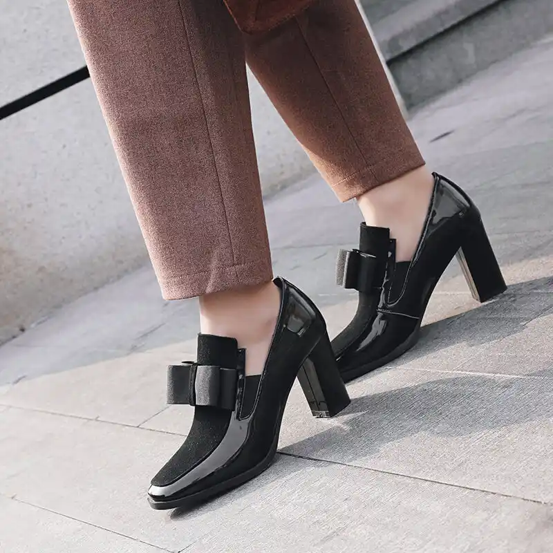 ladies black shoes block heel