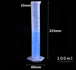 60 шт. 100 мл прозрачный Пластик мерный цилиндр Mesuring инструменты лаборатории Поставки Бесплатная доставка