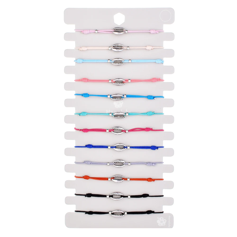 LUBINGSHINE 12pcs/lot Charms Elastic Wax Rope Braided Leather Bracelets & Bangles For Women Man Adjustable Pulseria Jewelry