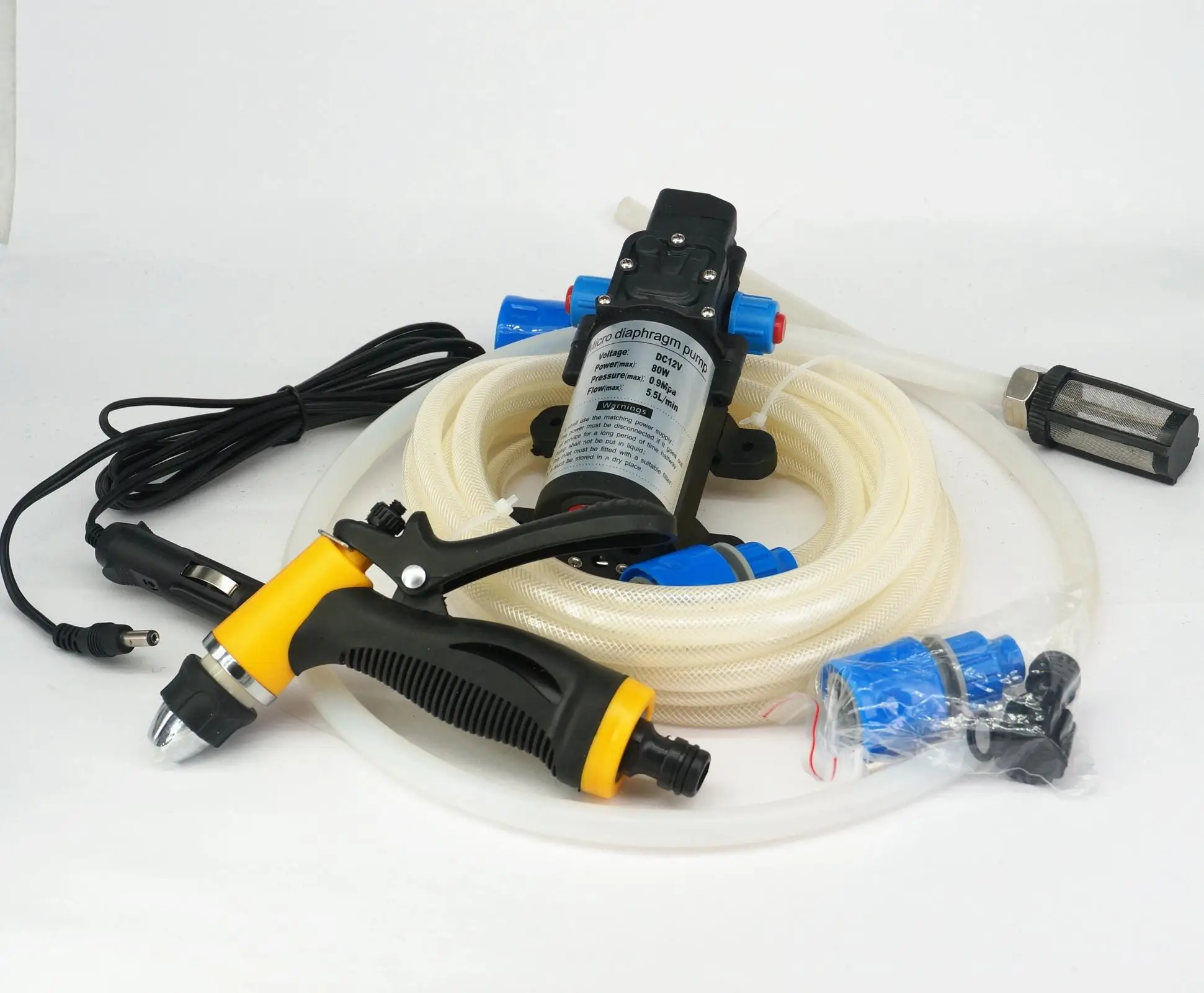 DC 12V 80W Portable Electric Car Cleaner Washing Tool Set 330L/H 129