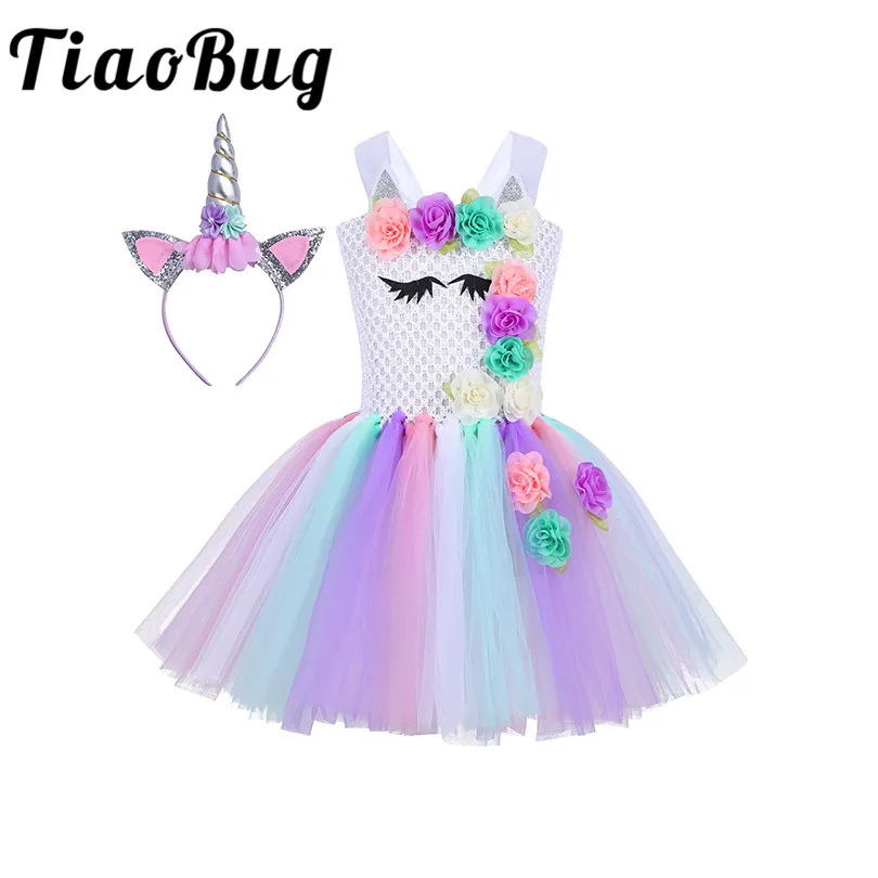 Tiaobug/Платья с цветочным узором для девочек на свадьбу шифоновые вечерние бальные