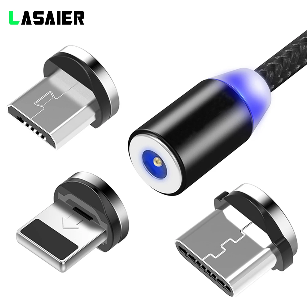 

Magnetic Cable LED Micro usb Type C For iPhone X 7 8 XS Max XR Fast Charging Cables Charge Type-C Wire for Huawei Samsung xiaomi