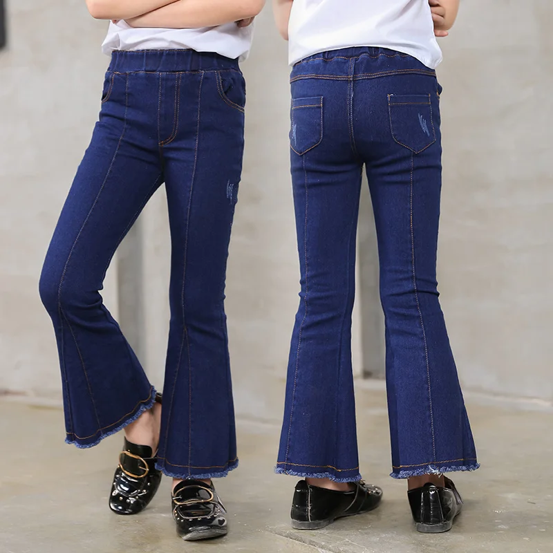 Di modo del Denim Delle Ragazze I Jeans a zampa d'elefante Abbigliamento  Per Bambini Solid Primavera Estate Dei Capretti Dei Pantaloni Jeans Vintage  4 5 7 9 11 13 anni di Età|Jeans| - AliExpress