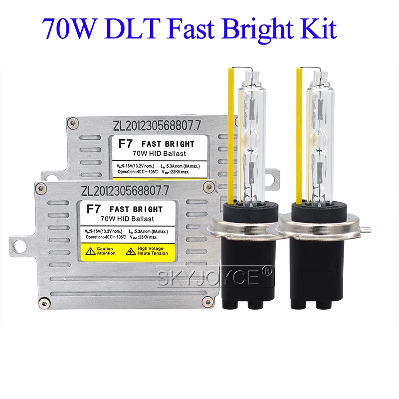 SKYJOYCE 12V Car Headlight HID Xenon Kit 70W DLT F7 Fast Bright Ballast Kit Xenon H1 H7 H11 HB3 9012 D2H 5500K 70W HID Bulb Kit (8)