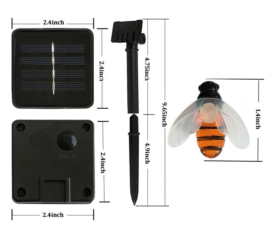 Солнечный светильник s с 20/50 светодиодами, открытый водонепроницаемый имитация медовых пчел, декоративный светильник для сада, украшения для рождественской вечеринки